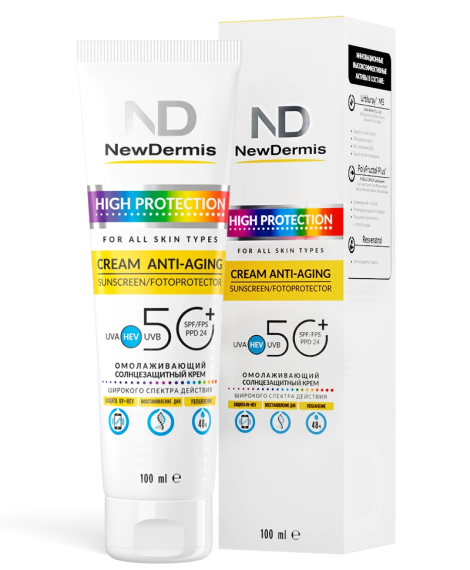 HIGH PROTECTION ANTI-AGING CREAM - Омолаживающий солнцезащитный крем SPF 50+ PPD24, 100мл